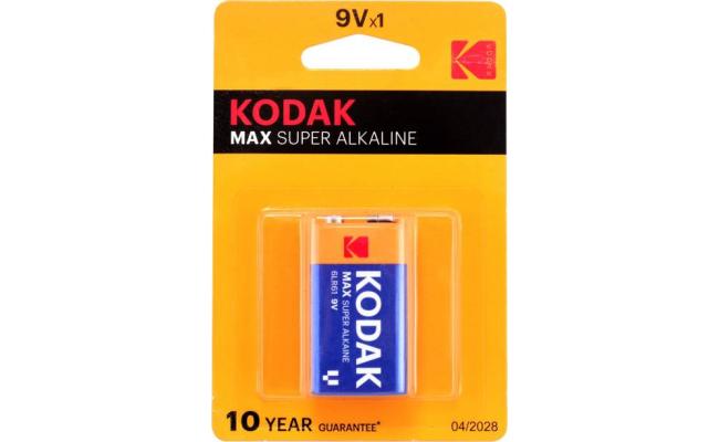 KODAK MAX SUPER ALKALINE 9V