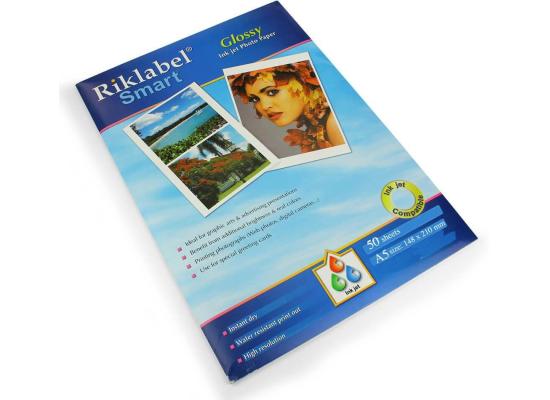RIKLABEL GLOSSY INK JET PHOTO QUALITY PAPER 20 SHEETS/A3 SIZE 297*420MM /180 G/M(20A3GP18)