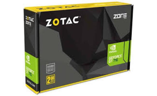 ZOTAC GeForce GT 710 2GB DDR3 PCI-E2.0 DL-DVI VGA HDMI Passive Cooled Single Slot Low Profile Graphics Card (ZT-71302-20L)