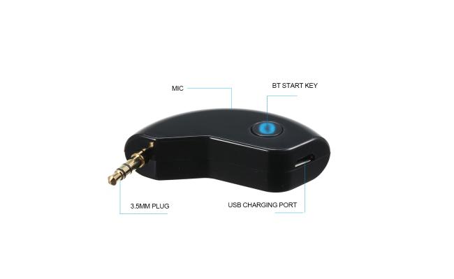 Portable Car Aux Bluetooth Adapter, Bluetooth Receiver for Mp3 Music Streaming Sound Speaker System