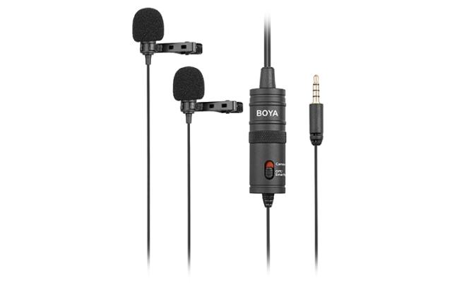 BOYA BY-M1DM Dual Lavalier Universal Microphone with a Single 1/8 Stereo
