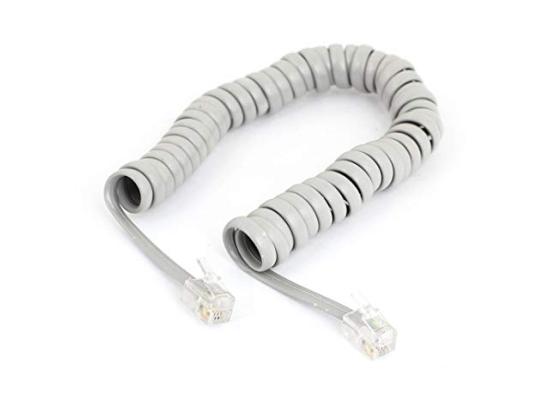 1M Male to Male Plug Telephone RJ9 4P4C Patch Cord RJ9 Spiral Cable