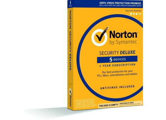 NORTON BY SYMANTEC SECURITY DELUXE (5 DEVICES) 3.0 AR 1 YEAR PROMO-MM (1U-5D-ALFALAK2)