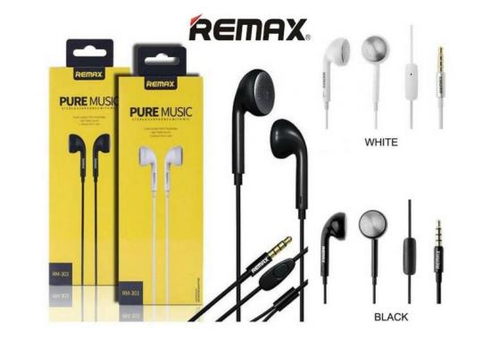 REMAX W/BASS BOOSTER STEREO EARPHONES-W/MIC ''WITHOUT-RUBBER''