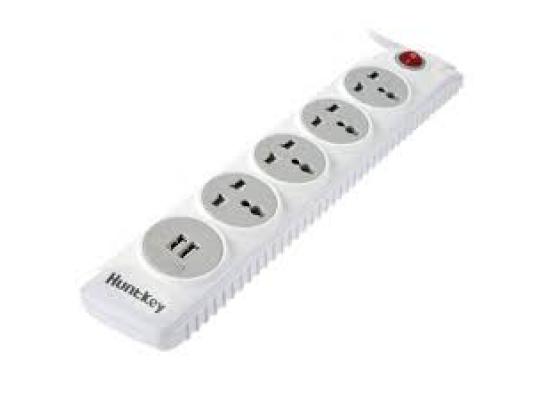 Huntkey Power Ext. 5 Port+Two powered USB ports (2.1 AMP Combined)