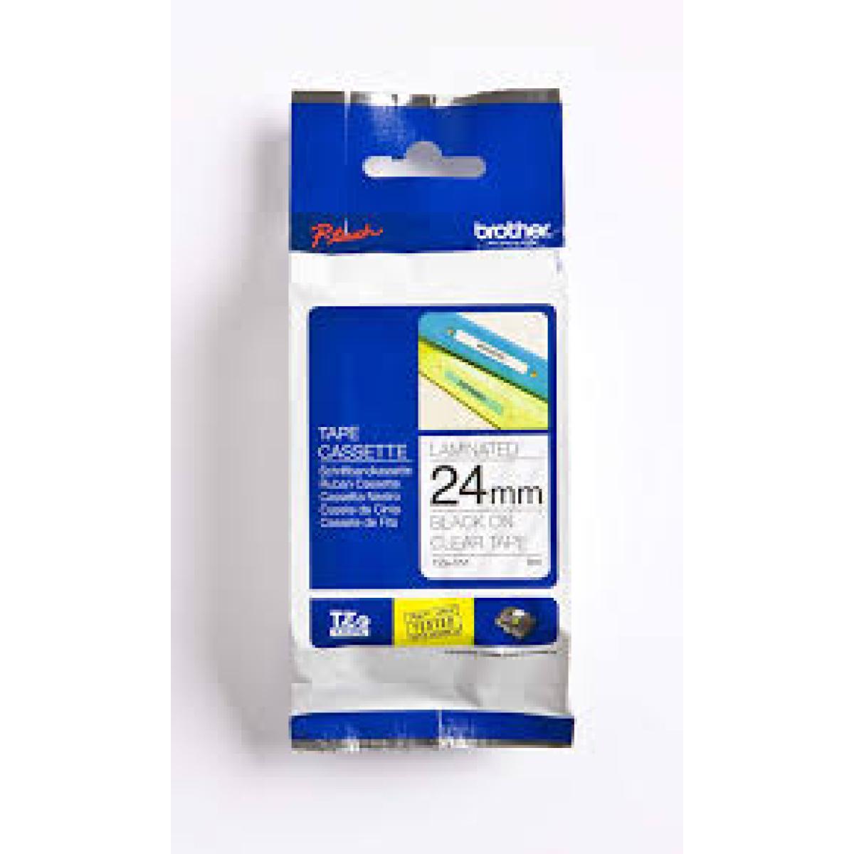 Genuine Brother TZE-151 Labelling Tape Cassette – Black On Clear, 24mm ...
