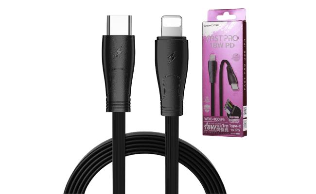 WK Design WDC-100 PD 18W Type-C To Lightning Fast Charging Data Cable For Iphone
