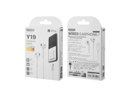 WK-DESIGN Y19 "EARPHONE-WIRED" IPHONE ONECTION LIGHTING INTERFACE(IPH-PORT) IPHONE 7/8/9/10 1.2METER-CABLE