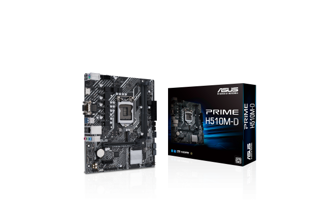 Intel® H510 (LGA 1200) micro ATX motherboard with PCIe 4.0, 32Gbps M.2 slot, Intel® 1 Gb Ethernet, HDMI, D-Sub, USB 3.2 Gen 1 Type-A, SATA 6 Gbps, COM port, LPT header, and RGB header