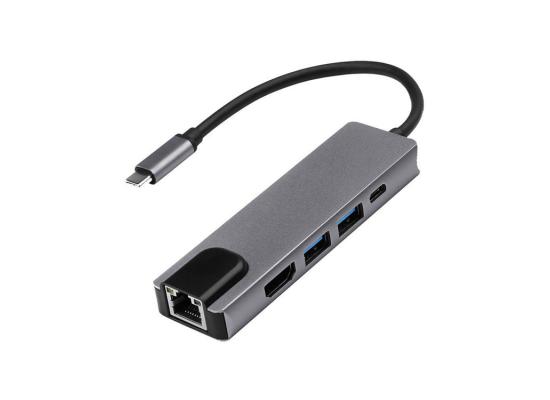 CONVERTER USB-C TO HDTV + USB3.0+PD  "5 IN 1"