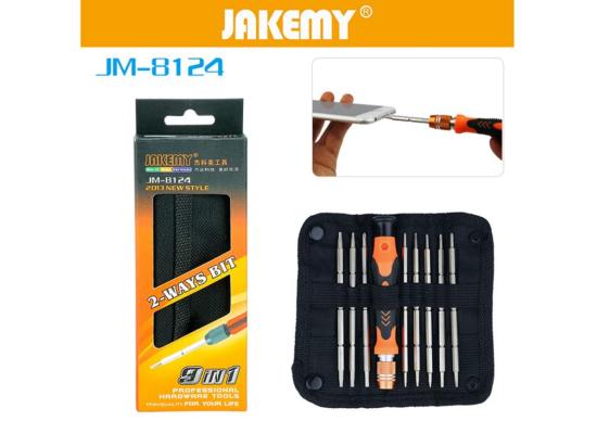 JAKEMY JM-8124 9 in 1 Double Head Screwdriver Portable Repair Toolkit