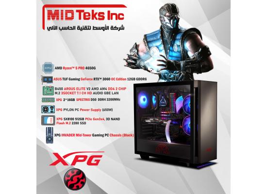 Gaming Desktop (MID-41),AMD RAYZEN 5 4650,DDR4 /32GB ,SSD 512GB,RTX 3060,MB B450 ,XPG PYLON 650W,XPG INVADER PC Chassis (Black)