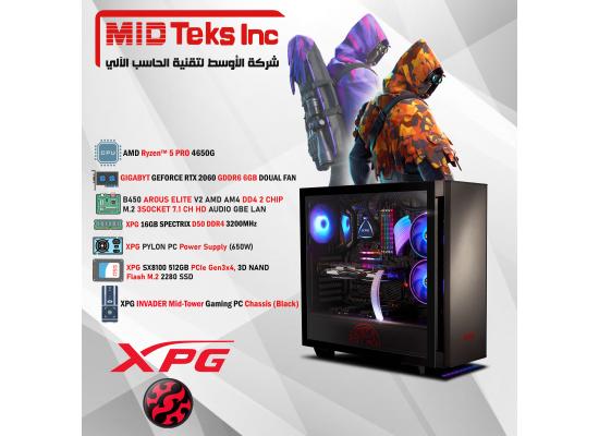 Gaming Desktop (MID-42),AMD RAYZEN 5 4650,DDR4 /16GB ,SSD 512GB ,RTX 2060,MB B450,XPG PYLON 650W  ,XPG INVADER PC Chassis (Black)