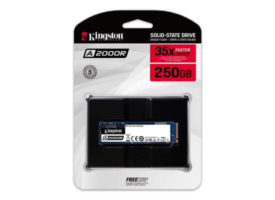Kingston 250 GB A2000 M.2 2280 Nvme Internal SSD PCIe Up to 2000MB/S with Full Security Suite SA2000M8/250GB 