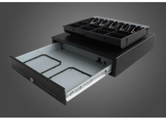 SK-460  Cash Drawer made of heavy gauge steel, suitable for heavy duty use and prolonged operational life 5 -note and 8 coin Cash tray with metal wire grippers