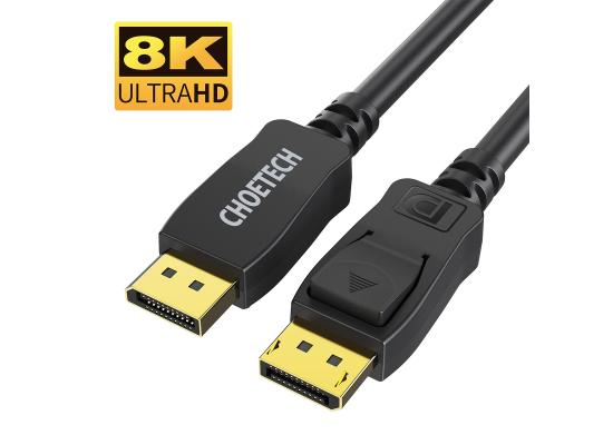 XDD01 CHOETECH 8K DisplayPort Cable, Displayport To Displayport Cable 6.6ft/2M With 8K 60Hz Resolution