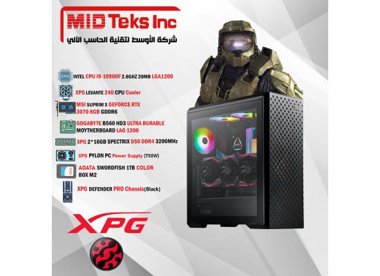 Gaming Desktop (MID-31), CPU INTEL I9-9900F, DDR4 /32GB,SSD 1TB ,RTX 3070 ,GIGABYTE MB B560,XPG PYLON 750W,XPG DEFENDER PRO