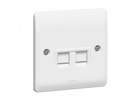 LEGRAND FACE PLATE WITH CAT6 DUAL KEYSTONE 730057