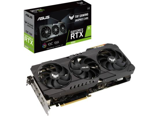 ASUS  TUF Gaming GeForce RTX™ 3080 V2 OC Edition 10GB GDDR6X with LHR offers a buffed-up design that delivers chart-topping thermal performance.