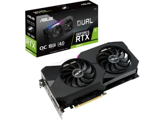 ASUS Dual GeForce RTX™ 3060 Ti V2 OC Edition 8GB GDDR6 with LHR features two powerful Axial-tech fans for AAA gaming performance and ray tracing.