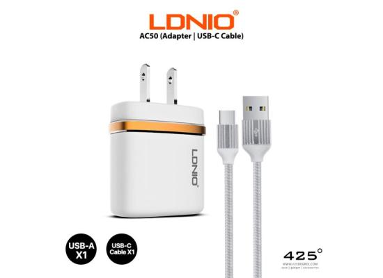 LDNIO DL-AC50 USB AC Power Charger Adapter WITH TYPE-C CABLE
