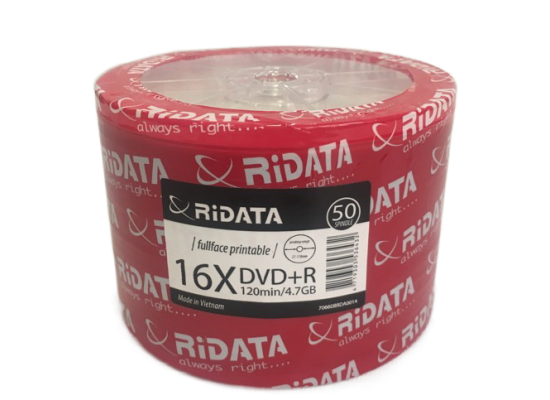 RIDATA DVDRR4.7GB 16X-120MIN 50-PACK "VALUE PACK"