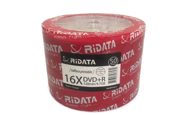 RIDATA DVDRR4.7GB 16X-120MIN 50-PACK "VALUE PACK"
