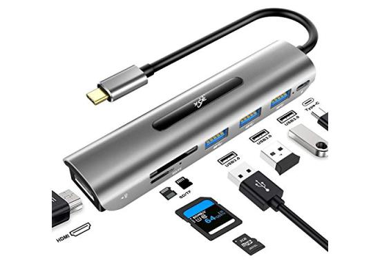 HUB TYPE-C TO PD+USB3.0 * 3+SD+TF CABLE (6 IN 1) HUB