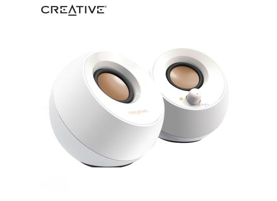 CREATIVE PEBBLE WHITE USB Desk Speaker 2.0 MODEL: MF1680 / SP-PBL-WH