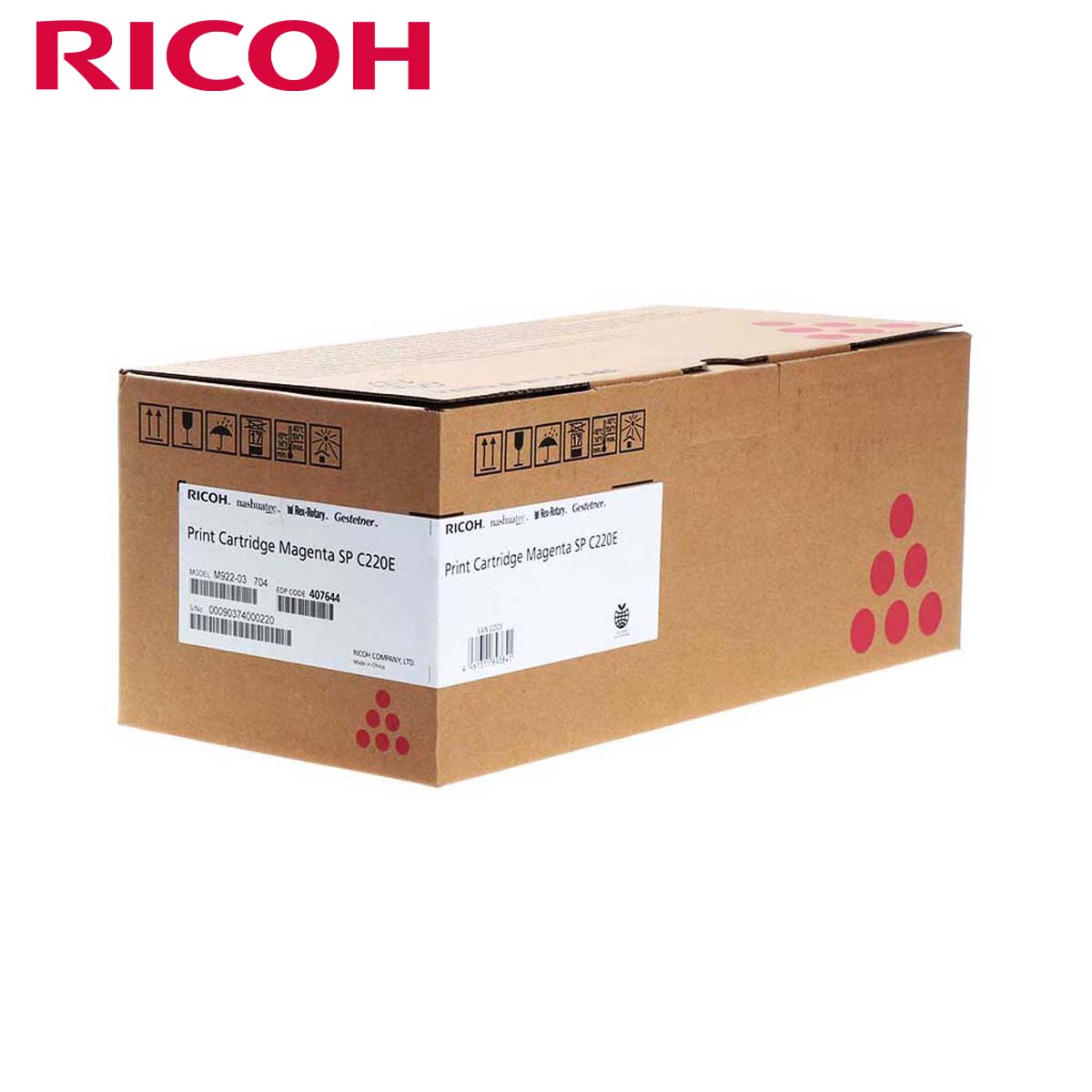 Ricoh 407644, Toner Cartridge MAGENTA, SP C220, SP C221, SP C222, SP C240- Original