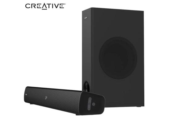 CREATIVE STAGE V2 2.1 Soundbar and Subwoofer with Clear Dialog and Surround by Sound Blaster for TV and Desktop Monitor