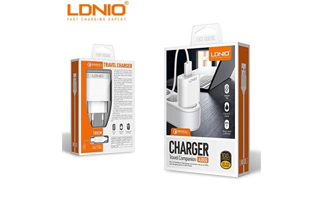 LDNIO Auto-ID Adaptive Fast Charging Qualcomm QC 3.0 With MicroUSB Cable A303Q