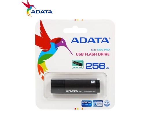 ADATA S102 Pro Flash Drive 256GB Ultra Fast USB 3.0 Read Speed 100 MB/s, Grey