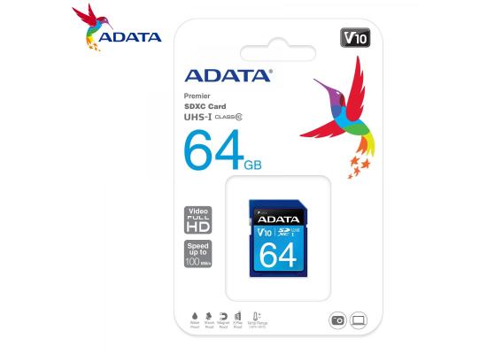 ADATA SDXC 64GB Class 10 - ADATA-ASDX64GUICL10-R