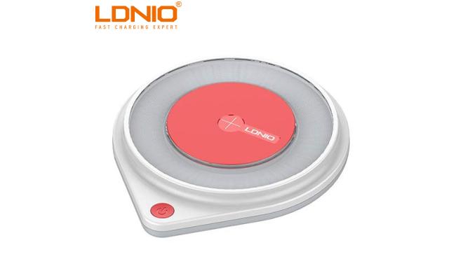 LDNIO AW001 Super - Thin 10W Wireless Charger Pad,Fast Charge Built-in Bedside Lamp for Mobile Desktop Base Compatible for Samsung Compatible for iPhone