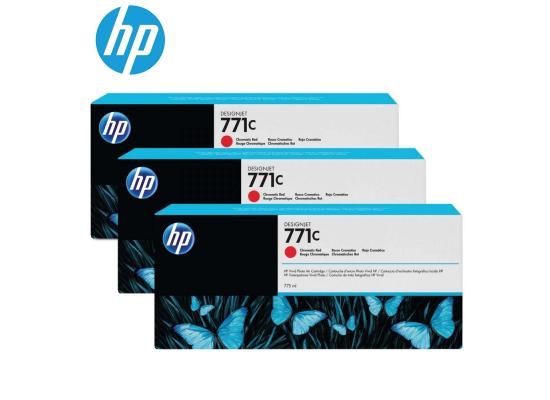 HP 771C 3-pack 775-ml Chromatic Red DesignJet Ink Cartridges (B6Y32A)