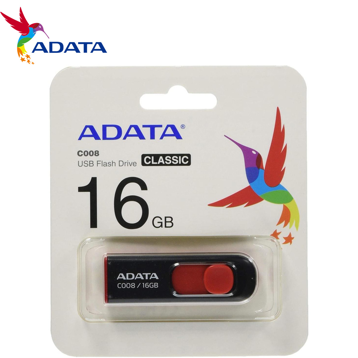 C008 16GB BLACK+RED RETAIL..Capless Sliding USB Flash Drive