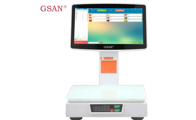GSAN ELECTRONIC SCALE PC-G3, 15.6", TOUCH, J1800 DUAL CORE 2.41GHZ, 4GB. 64GB SSD, W/2ND DISPLAY 11.6" LED, THERMAL RECEIPT PRINTER , 80MM, WEIGHT SCALE, MAX 30KG