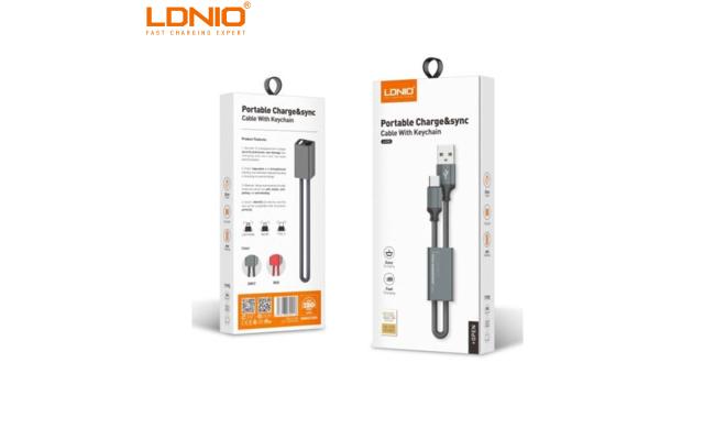 LDNIO LC98 Portable Charge And Sync IPHONE Cable 25CM With Keychain