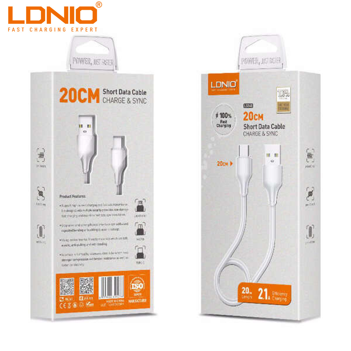 LDNIO LS540 USB DATA CABEL Type-C 20CM