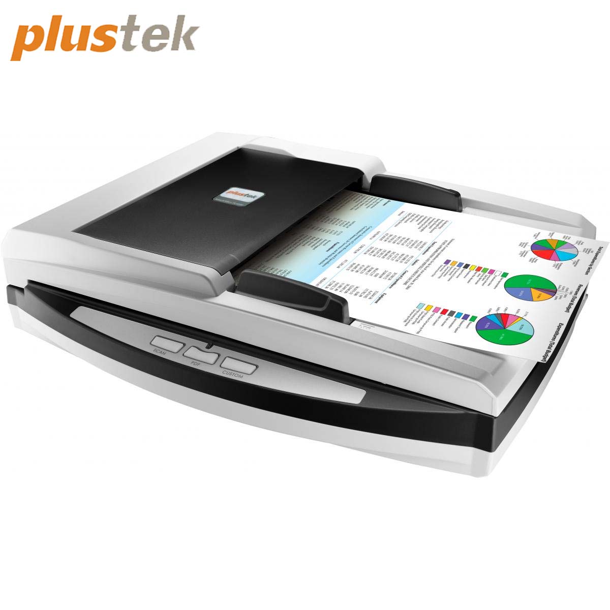 Plustek PL4080 - High Speed Versatile Scanner, Flatbed + ADF All in one. with 50 Sheet Document Feeder and A4 Size Flatbed scan Special Design Suit for Multi Folded documents
