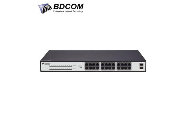 BDCOM 24Port PoE Giga and 2Port GE SFP RM Switch S1526-24P