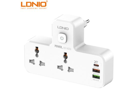 LDNIO SC2311 20W 3-Port USB Charger Extension Power Strip with 1 * 20W USB-C PD Power Delivery / 1 * 18W USB QC3.0/1 * USB-A Wall Charger Adapter Fast Charger for iPhone/Samsung/OnePlus/Mi/Oppo/Vivo