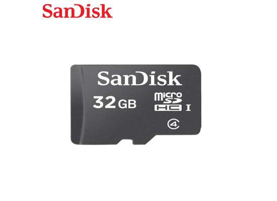 SanDisk 32GB microSDHC Memory Card Class 4 With SD Adapter