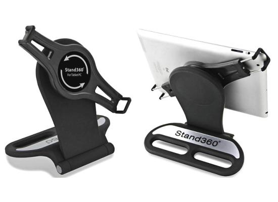 AboveTEK Upgraded Desktop Tablet Stand, 360° Swivel Tablet & Phone Desk Mount Holders for Any 4.7''-13.5'' Display iPad/Cell Phones, Stylish & Sturdy Stands for Store Office Showcase Reception (White)