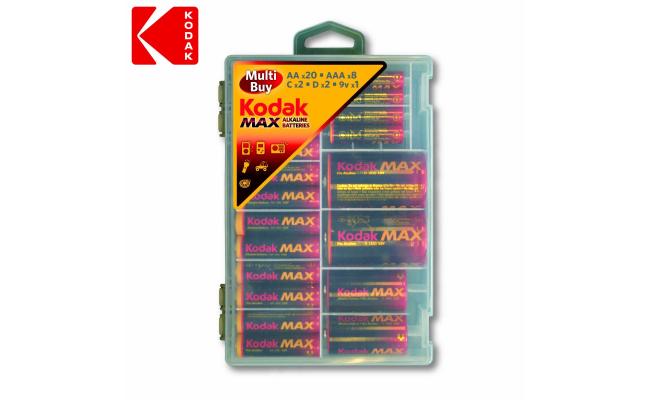 KODAK Battery  Max Alkine Batteries AAX20 - AAAX8 - CX2 - DX2 - 9VX1