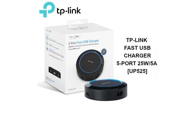 TP LINK 5-PORT FAST USB CHARGER 25W/5A FULL SPEED CHARGES FOR 5 SMARTPHONES CHARGE 65%FASTER
