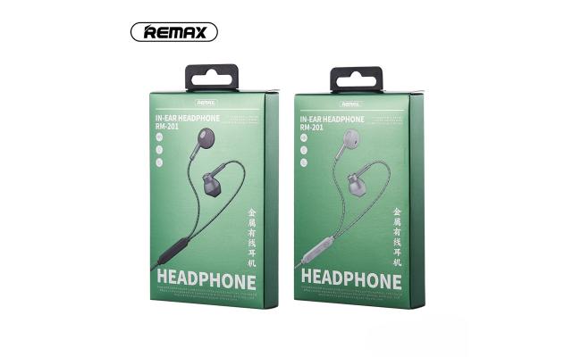 REMAX IN EAR HEADPHONE 1.2M CABLE BLACK OR WHITE RM-201