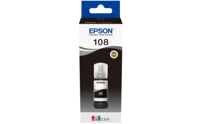 INK EPSON BOTTLE  70ML BLACK 108