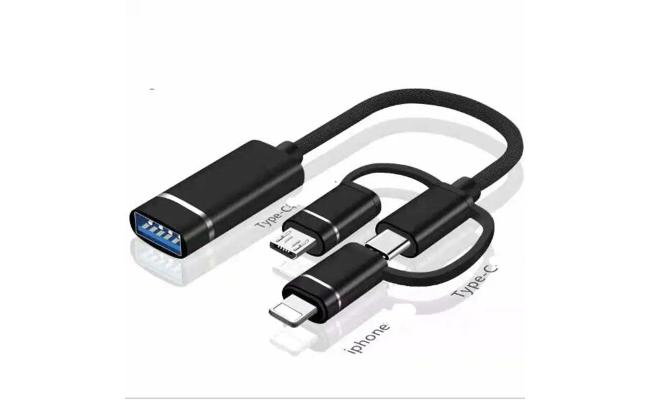 ADAPTER OTG 3.0 FOR IPHONEB SAMSUNG AND TYPE C 3 IN 1
